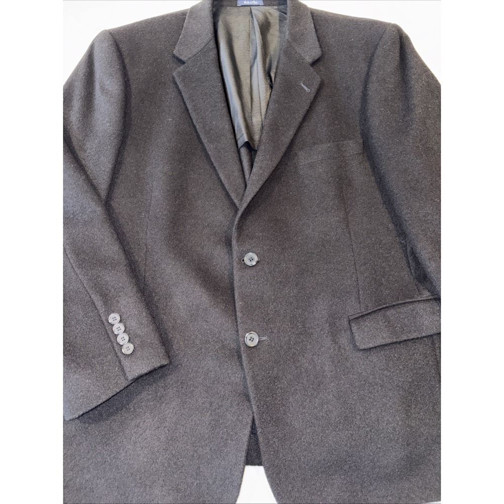 Turbury 46R‎ Black 100% Camelhair Flannel Mens Sport Coat Suit Jacket 2 Button